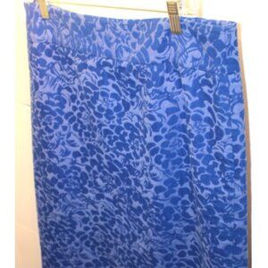 Loft size 12Tall Pencil Skirt - Blue on Blue Print; Fully Lined